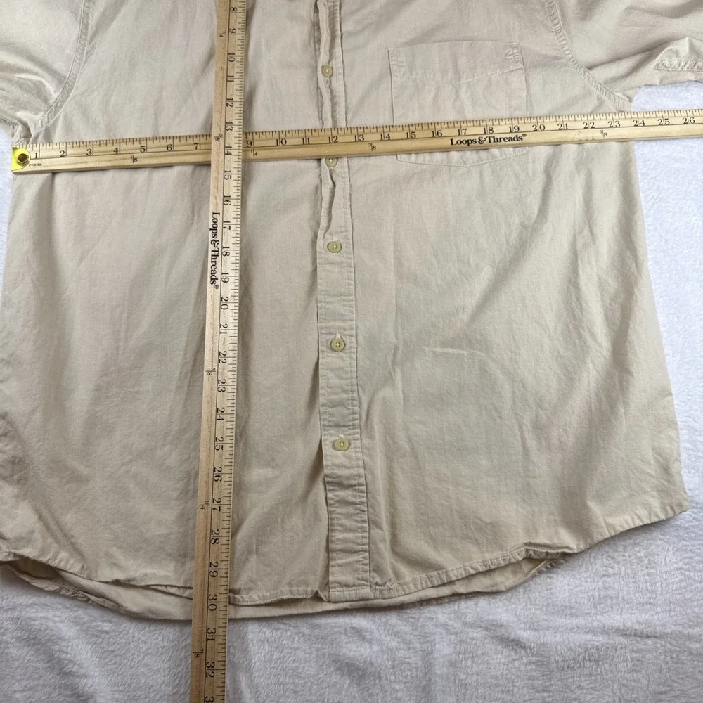 Saugatuck‎ Dry Goods Button Up Shirt Men's Large Khaki Utility Work Shirt